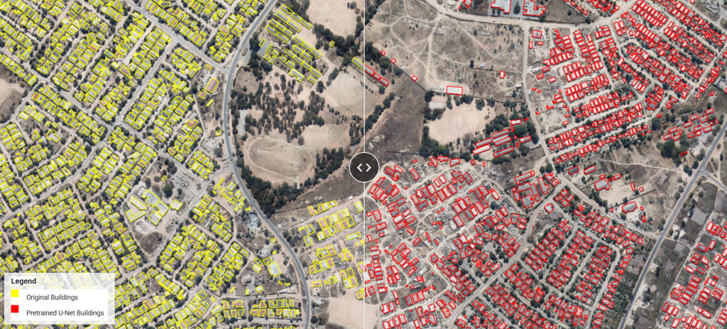 original vs pretrained unet buildings